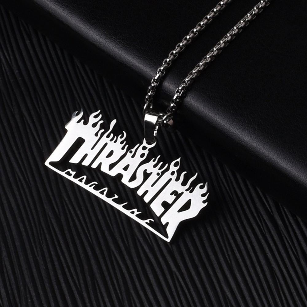 THRASHER Logo Men Pendant Necklace